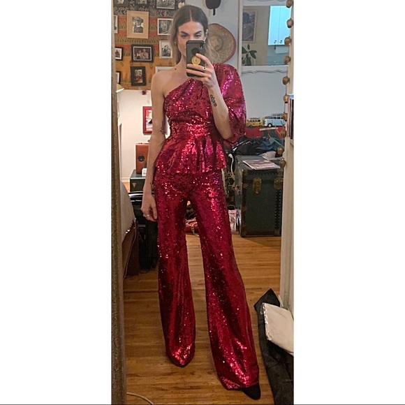 Zara Pants - Zara Fuscia Sequin 2 Piece Outfit Jumpsuit